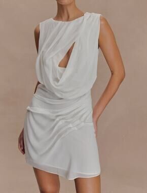 otillie rose halter mini dress - white Otillie Rose Halter Mini Dress - White